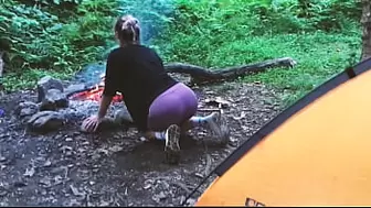 Teenie sex in the forest, in a tent. REAL FILM