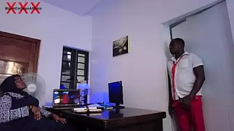 Senior College man caught the holy teacher on Hijab masturbating in her office and then she punishes him by making him fuck her cunt so hard on her desk