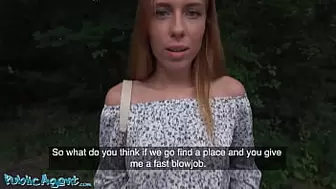 Public Agent - sleazy natural 22yr red-head stood up on Tinder date picked up outdoors and given the anal fucking she really wants