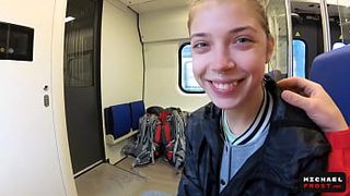 Real Public Bj in the Train | POINT OF VIEW Oral cream pie by MihaNika69 and MichaelFrost