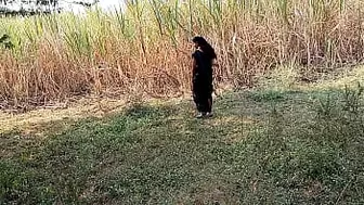Komal was about to urinate and burn the sugarcane of her field