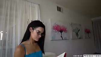 18 Year Older Student Gets Bored and Licks Off Tutor's Dong