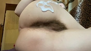 Natural Hairy Whore body lotion session . Hairy cunt , hairy booty , hairy legs and hairy armpits by cutieblonde