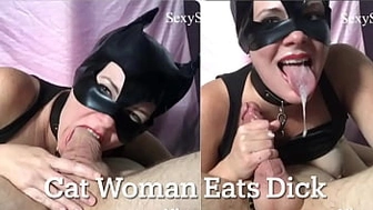 Cat-Woman Swallows For Sperm: You Won’t Believe This Amazing Sloppy Deepthroat!