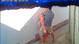 Cctv cam caught lovers fucking outside public restaurant