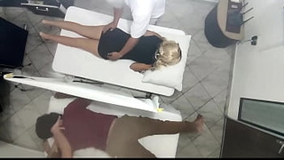 Couples Massages Recorded as the Wifey is Poked Next to Her Boy