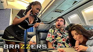 Lucky Gets Poked With Flight Attendant Hazel Grace In Private When LaSirena69 Comes & Joins For A Attractive 3some - BRAZZERS