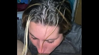 White blonde sucks it all and fills it with slime and I fuck all of this girl