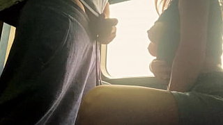 Nothing is too risky when you're excited. Risky wank in a passenger train