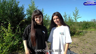 Unforgettable Twister Strip Game: Double Bj Challenge in the Forest - Youtube Show