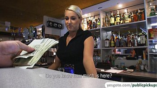 Super pretty Lenka gets screwed in pub and receives sticky sperm shot