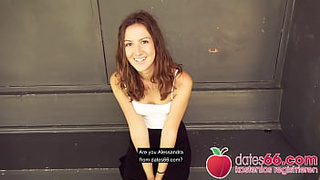 What a HORNY TEEN! → Alessandra Amore ← blows and mounts dong in public! ◆ Dates66.com (FULL SCENE)