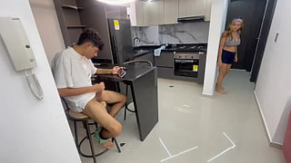 My shy stepsister surprises me masturbating and wants me to fuck her really hard until I make her jizz. I jizz all over her.