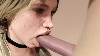 Humongous White Dong Bj Blond Bitch