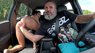 Another carioca hitchhiking down the mountain giving her rear-end in the car - Talita Lima