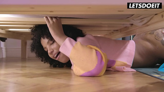 Curly Haired Skank Romy Indy Gets Stuck Under The Bed Then Pounded Deep - HORNY HOSTEL