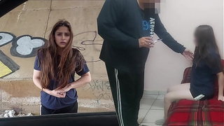 IT HURTS! A small and innocent dirty slut from a shantytown runs away with an mature hubby for financial help. Real landlord, not fake.