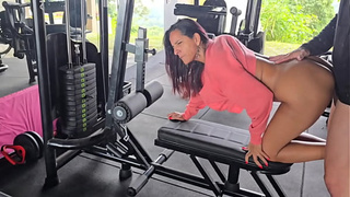 I screwed the alluring brunette Kel Macettare at the condominium gym.