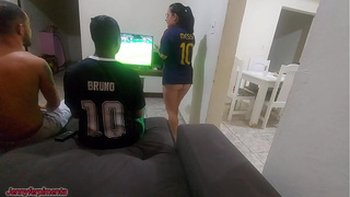 I had to have sex with my fiance's friend because of a bet, but I got horny and ended up doing DP with both of them