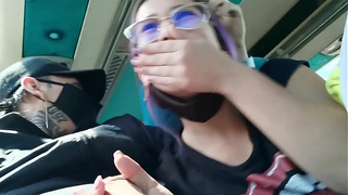 Attractive Hispanic gives her bf a super oral sex on a public bus traveling between Bogota and Medellin - Bucarasex