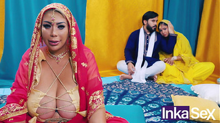 Chudai - Busty Indian Stepmother Rides Her Stepdaughter's Bf and Gets Her Twat Filled with Sperm.