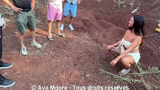 Stunning French Home-made Gets Banged By A Group Of Strangers In The Woods