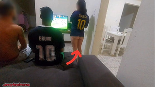I had to have sex with my man's friend because of a bet, but I got horny and ended up doing DP with both of them