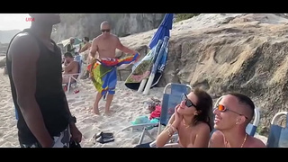 Orgy on the beach in front of everyone