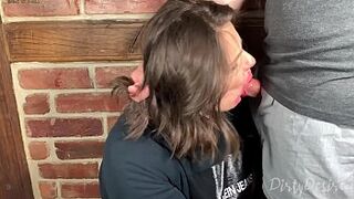 Facefucking a youtuber with pulsating sperm shot in her mouth