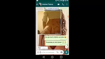The busty lady at work gets attractive talking on WhatsApp and ends up masturbating on a film call
