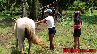 HEATHERDEEP.COM TEENY Skanks vs Horse size penis