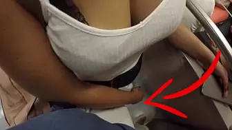 Unknown Blonde Milf with Gigantic Boobs Started Touching My Meat in Subway ! That's called Clothed Sex?