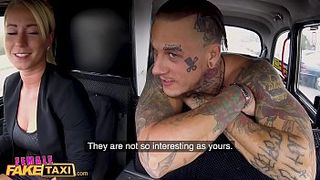 Female Fake Taxi Tattooed stud makes attractive blonde horny