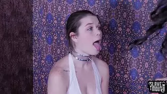 Teenie oral sex slave gets a b. face fucking from her coldhearted mistress