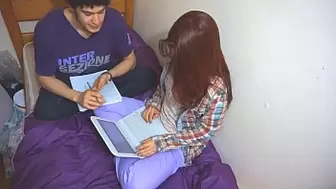 I poked my college mate while studying