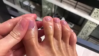 Gina Gerson play with feet