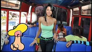 CULIONEROS - Fresh Colombian Babe Boards A Bus & Gets Rammed