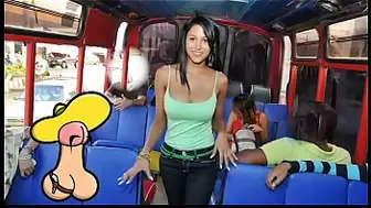 CULIONEROS - Fresh Colombian Babe Boards A Bus & Gets Rammed